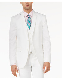 Bar III White Solid Cotton Slim Fit Jacket Only At Macys