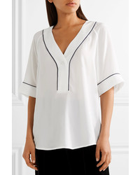 Equipment Atley Washed Silk Top White