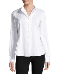 Lafayette 148 New York Audrey Button Up Top White