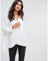 French Connection Belle Spot Zip Thru Blouse