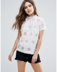 B.young Broderie Anglaise High Neck Top