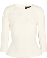 Roland Mouret Carron Fluted Crepe Top Off White