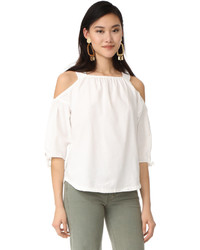 Madewell Cold Shoulder Top With Tie Sleeves