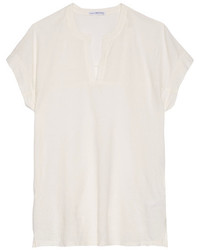 James Perse Cotton And Linen Blend T Shirt Off White