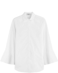 Valentino Cotton Blouse With Flutter Sleeves