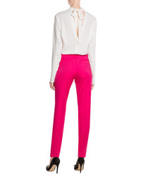 MSGM Crepe Top With Bow At Neck