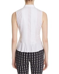 Theory Dionelle B Sartorial Sleeveless Pintuck Pleat Cotton Blouse