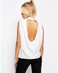 Fashion Union Drape Back Top With Collor On Back