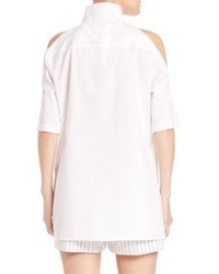 DKNY Elbow Sleeve Cold Shoulder Blouse