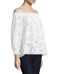 Saloni Gaby Cotton Off The Shoulder Top