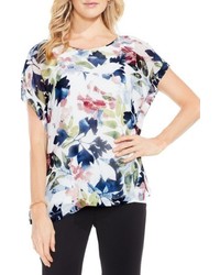 Vince Camuto Garden Expressions Cap Sleeve Crepe Blouse
