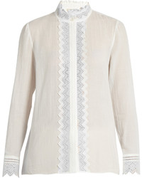 Vanessa Bruno Gina Broderie Anglaise Cotton And Linen Blend Top