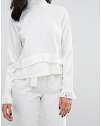 Minimum High Neck Top With Sleeve Detail