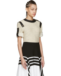 Loewe Ivory Leather Trimmed Top
