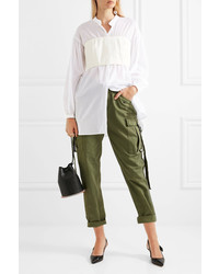 3.1 Phillip Lim Layered Twill And Cotton Voile Blouse White