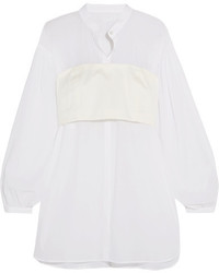 3.1 Phillip Lim Layered Twill And Cotton Voile Blouse White