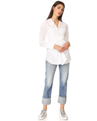 3.1 Phillip Lim Long Sleeve Gathered Front Blouse