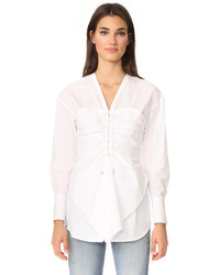 3.1 Phillip Lim Long Sleeve Gathered Front Blouse