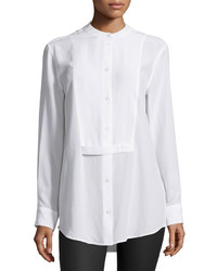 Equipment Mandel Long Sleeve Button Front Blouse Bright White