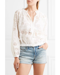 Theory Maryana Broderie Anglaise Cotton Blouse White