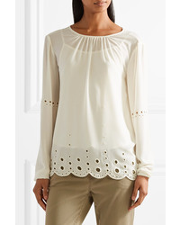 MICHAEL Michael Kors Michl Michl Kors Broderie Anglaise Georgette Blouse Ivory