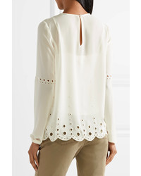 MICHAEL Michael Kors Michl Michl Kors Broderie Anglaise Georgette Blouse Ivory