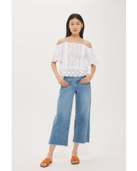 Topshop Mixed Broderie Top