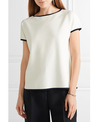 Max Mara Orchis Stretch Crepe Top Ivory