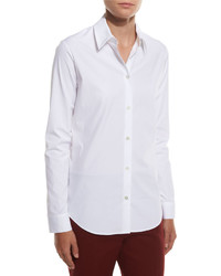 The Row Peter Classic Button Front Blouse White
