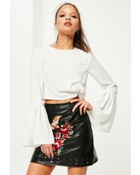 Missguided Petite White Frill Sleeve Blouse