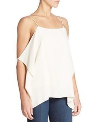 Theory Petteri Draped Cold Shoulder Crepe Top