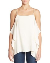 Theory Petteri Draped Cold Shoulder Crepe Top