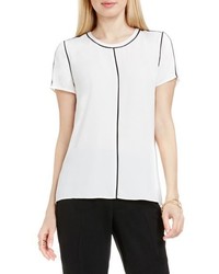 Vince Camuto Piped Detail Short Sleeve Blouse