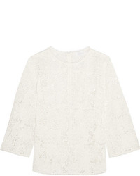 Zimmermann Rial Guipure Cotton Lace Top Ivory