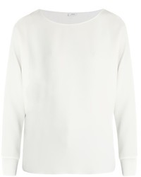 Vince Ribbed Cuff Crepe Top