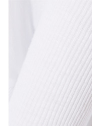 James Perse Ribbed Paneled Cotton Jersey Top White