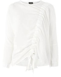 Topshop Ruched Front Long Sleeve Top
