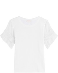 See by Chloe See By Chlo Cotton Top With Transparent Sleeves