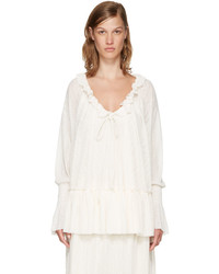 See by Chloe See By Chlo Off White Gauze Jersey Blouse
