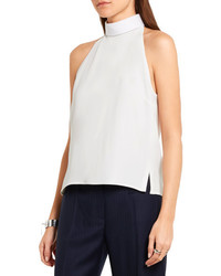 Pallas Sharon Twill Trimmed Crepe Top White