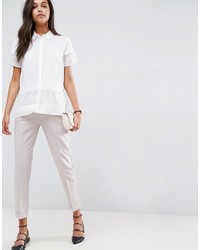 Asos Short Sleeve Blouse In Sheer And Solid