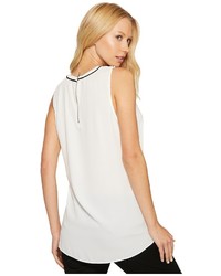Vince Camuto Sleeveless Color Block Blouse With Contrast Piping Blouse