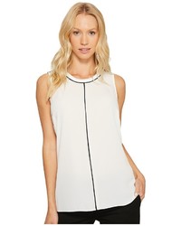 Vince Camuto Sleeveless Color Block Blouse With Contrast Piping Blouse