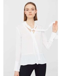 Mango Tie Neck Blouse