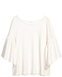 H&M Top With Flounced Sleeves