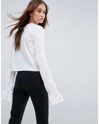 Asos Top With Volume Sleeve Detail