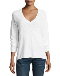 Eileen Fisher V Neck Organic Linencotton Blend Slub Top