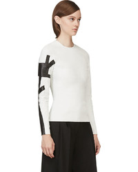 Acne Studios White Leather Long Sleeve Mercy Top
