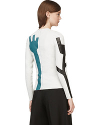 Acne Studios White Leather Long Sleeve Mercy Top