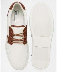 Asos Brand Boat Shoes In White